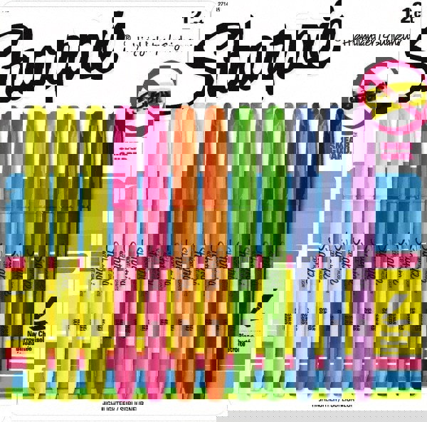 Pocket Style Highlighters, Assorted Ink Colors, Chisel Tip, Assorted Barrel Colors, Dozen